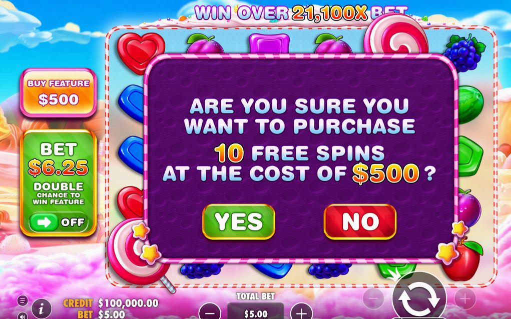 Four Scatters on the grid start the free spins